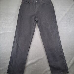 Levi's 550 Relaxed Fit Jeans Mens Actual Size 36x33 Black Denim Cotton Faded Y2K